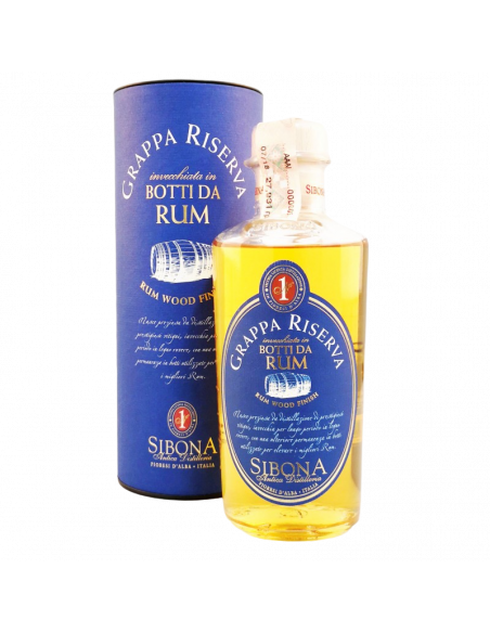 Купить Граппа Riserva Botti Da Rum 0,5л  тубус Sibona