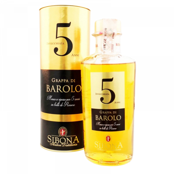 Купить Граппа Di Barolo 5 anni 0,5л тубус Sibona