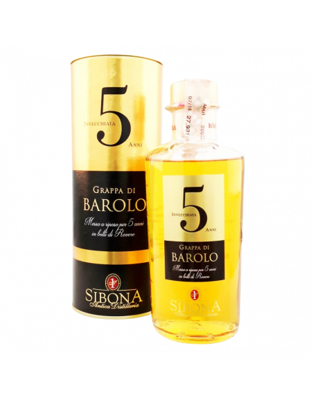 Купить Граппа Di Barolo 5 anni 0,5л тубус Sibona