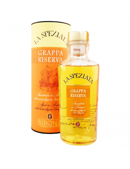 Купить Граппа Riserva la Speziata 0,5л тубус Sibona
