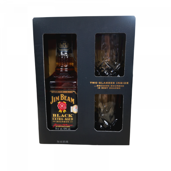 Купить Купить Бурбон Jim Beam Black 0,7л + 2 стакана