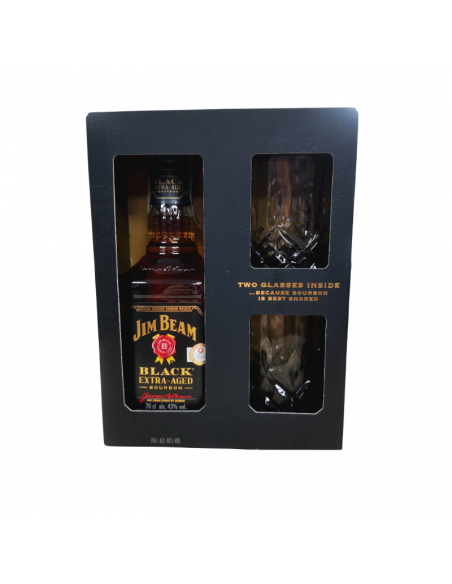 Купити Бурбон Jim Beam Black 0,7л + 2 склянки
