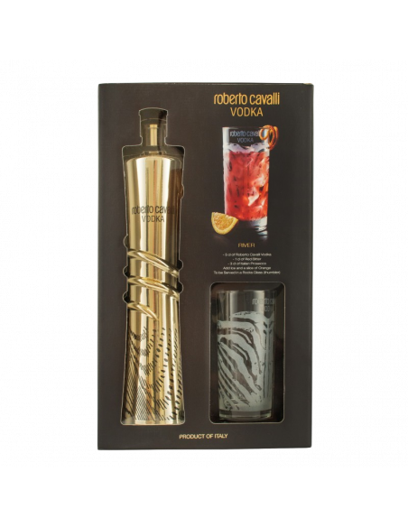 Горілка Roberto Cavalli Golden Edition 1л коробка + стакан