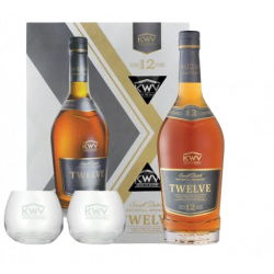 Купить Купить Бренди KWV 12YO 0,75л 38% подарочный набор +2 бокал