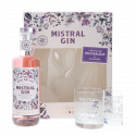 Купити Джин "Mistral Gin Dry" подарункова коробка +2 склянки