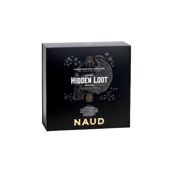 Купить Ром Ron Hidden Loot Original Naud подарочная коробка + 2 стакана