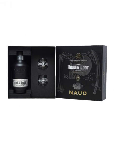 Купити Ром Ron Hidden Loot Original Naud подарункова коробка + 2 склянки