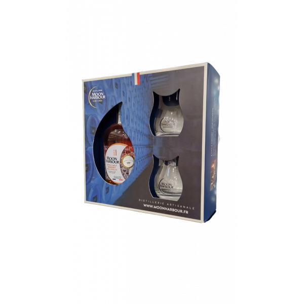 Купить Виски Whisky Coffet Dock 1 La Rieussec подарочная коробка+2 стакана Moon Harbour