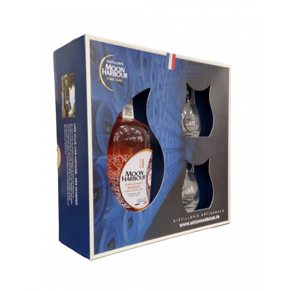 Купити Віскі Whisky Coffet Dock 1 La Louviere подарункова коробка +2 стакани Moon Harbour