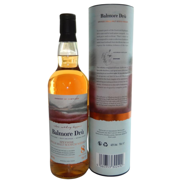 Купити Виски Balmore Dru Speyside Single Malt 8yo 0,7л 40% тубус