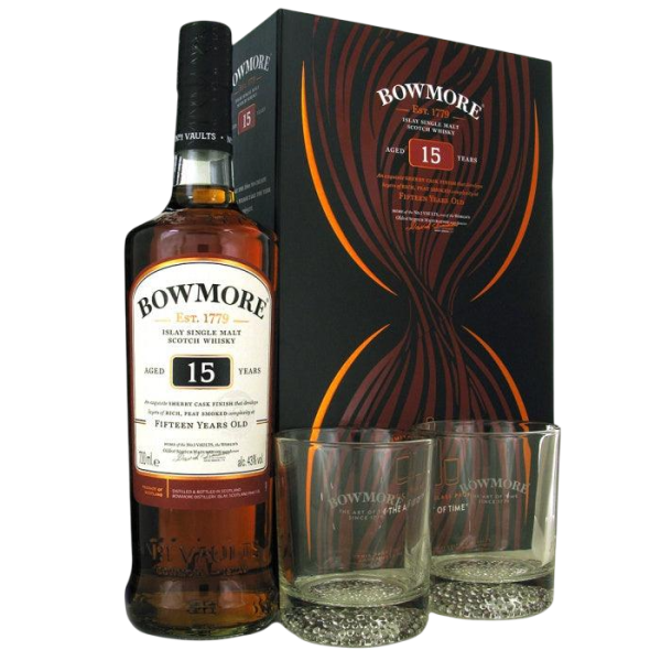 Купити Виски Bowmore 15 yo 0,7л 43% под, кор, +2 стакана