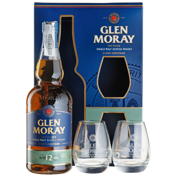 Купити Виски Glen Moray 12yo 0,7л 40% под,кор, +2 бокала