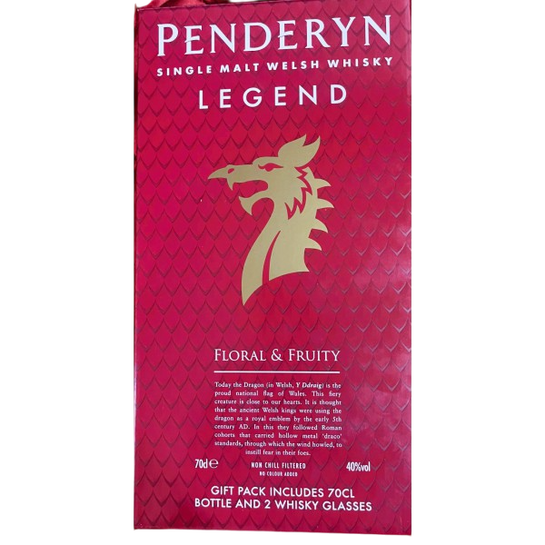 Купити Виски Penderyn Single Malt Dragon-Legend 0,7л 40% кор +2 стакана