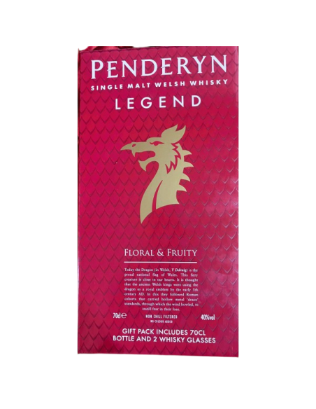 Купити Виски Penderyn Single Malt Dragon-Legend 0,7л 40% кор +2 стакана