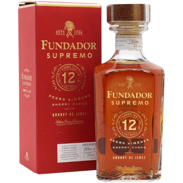 Купить Бренди хересный "Fundador Supremo 12 YO" 0,7л 40% кор (Испания, Херес, ТМ "Fundador")