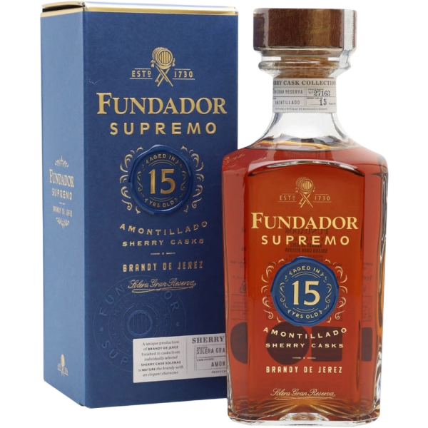 Купити Бренді хересний "Fundador Supremo 15 YO" 0,7л 40% кор (Іспанія, Херес, ТМ "Fundador")