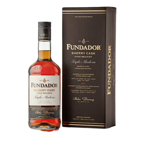 Купить Бренди хересный "Fundador Triple Madera" 0,7л 38% кор (Испания, Херес, ТМ "Fundador")PN503021