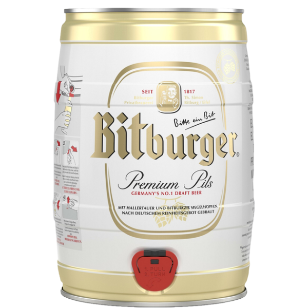 Купити Пиво Bitburger Premium pils 5л 4,8% ж/б
