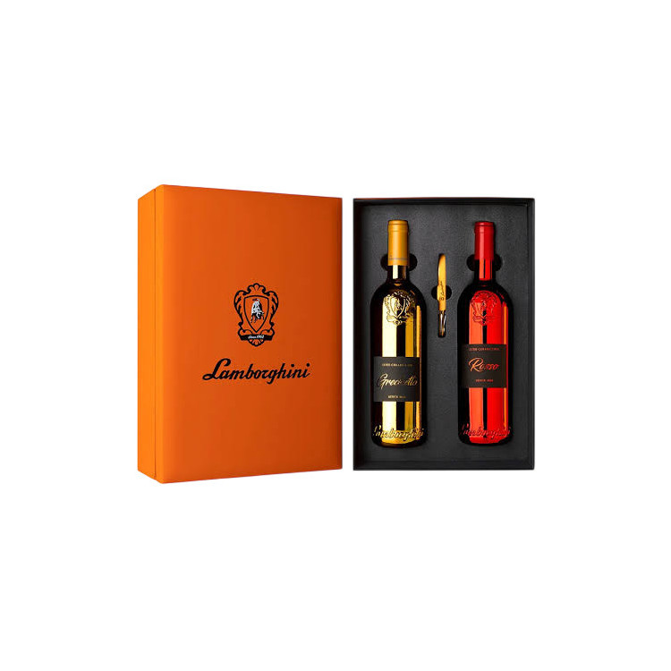 Под.набор "Grechetto Bianco/Rosso Umbria Luxe" 2*0,75л штопор+пакет (Италия,Умбрия, TM"Lamborghini")