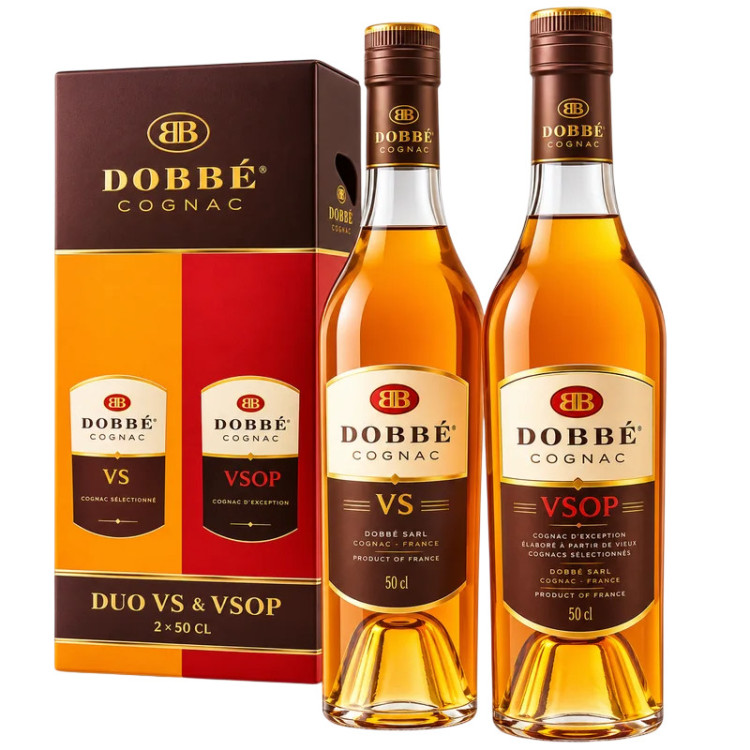 Коньяк "Dobbe Cognac DUO VS& VSOP" 2*0,5л 40% под.кор (Франція, Коньяк, TM "Dobbe")