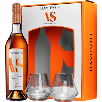 Коньяк "Davidoff VS" 0,7л 40% под.кор +2 стакана(Франция, Коньяк, TM "Davidoff")