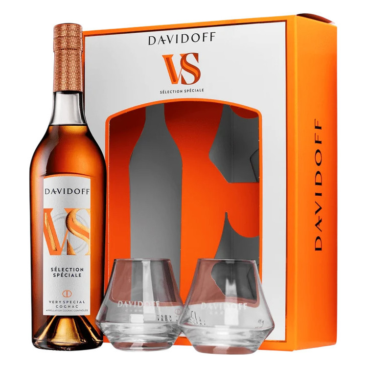 Коньяк "Davidoff VS" 0,7л 40% под.кор +2 келихи(Франція, Коньяк, TM "Davidoff")